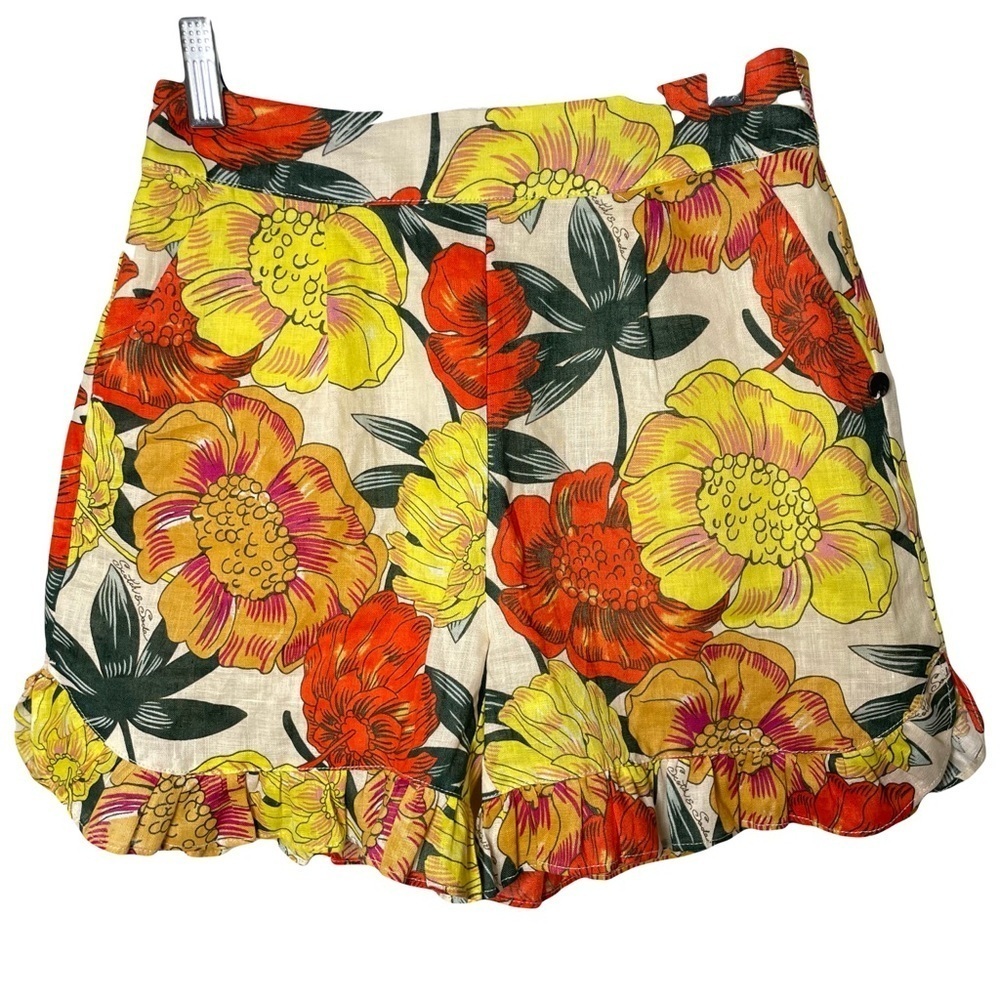 Scotch & Soda Girls R’Belle Linen High Rise Ruffle Shorts Size 10 Like New